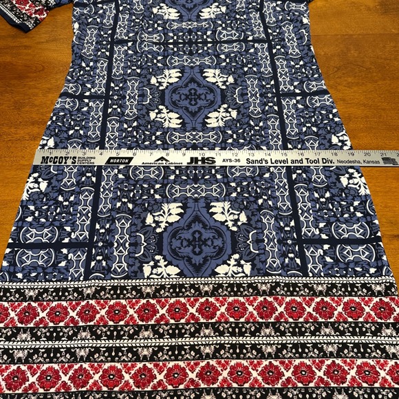 WESTPORT‎ 1962 Stretch Blue Black White Red Bohemian Floral Print Sz 10 NWT - Picture 10 of 11